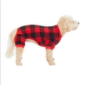 Red plaid girl dog onesie
